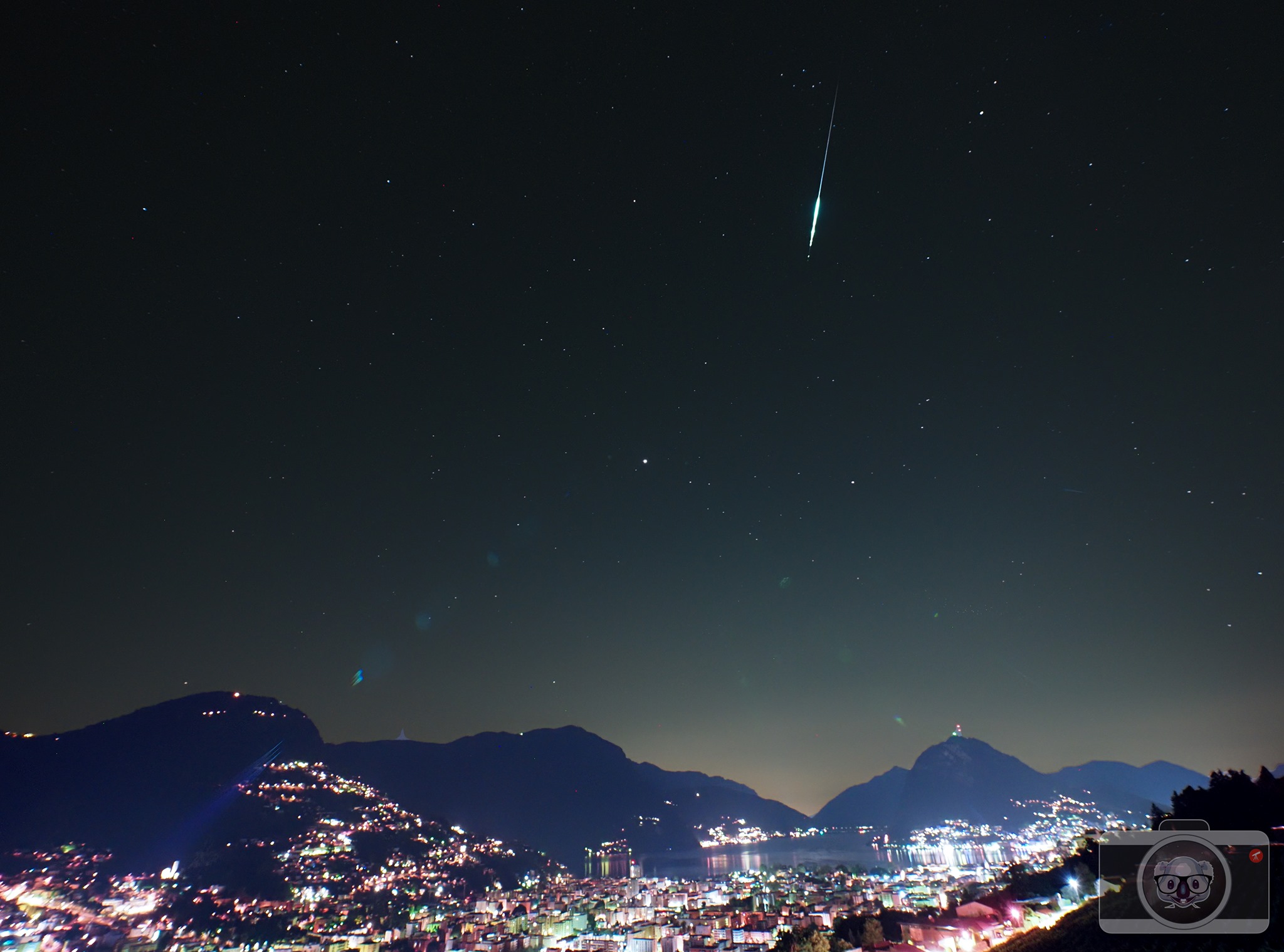 Perseid Meteor over Lugano