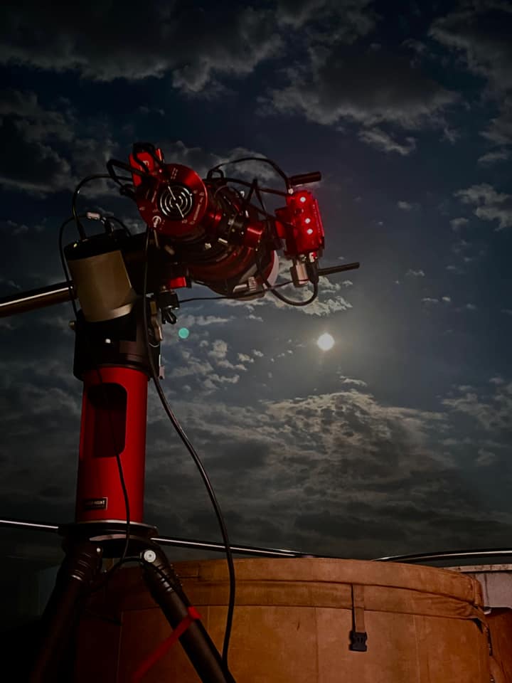 Moonlit Telescope Setup