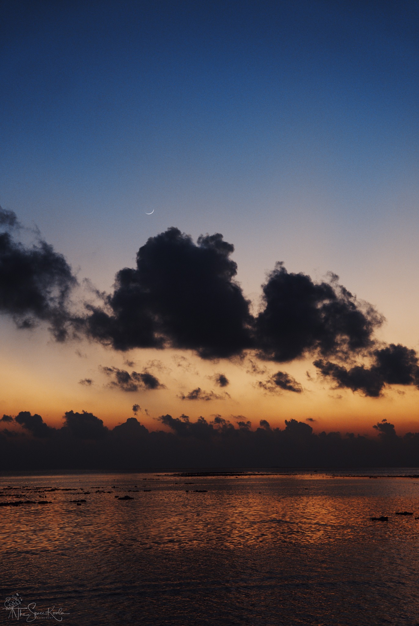 Young Moon over the Indian Ocean