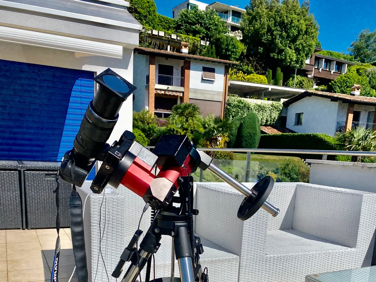 First equatorial mount setup on a terrace